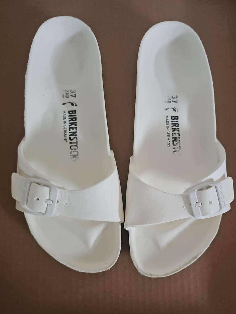 Birkenstock Madrid EVA White One Strap Slide Sandals Size 37